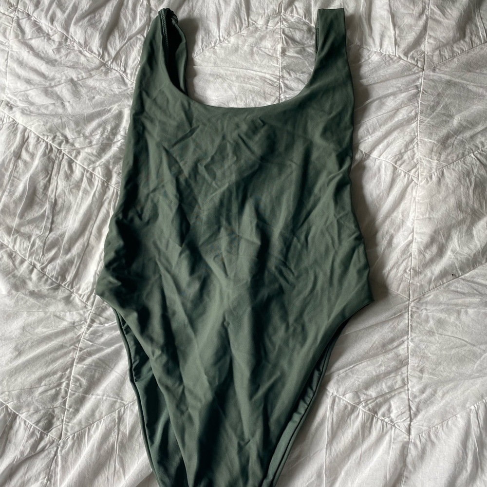 Aerie Olive Green One-piece Cheeky Swimsuit